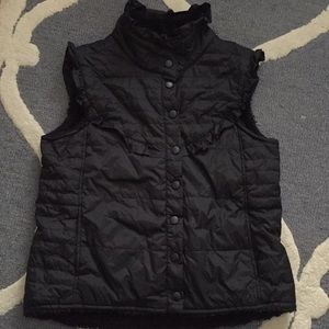 Matix Black puffer ruffle detail vest